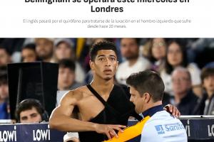 燃尽！阿斯报：贝林厄姆带着肩伤踢了100场，拖了一年半今天手术